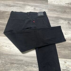 Levis 513 Red Tab Dark Wash Black Mens 36x30 Straight Leg Stretch Denim Jeans